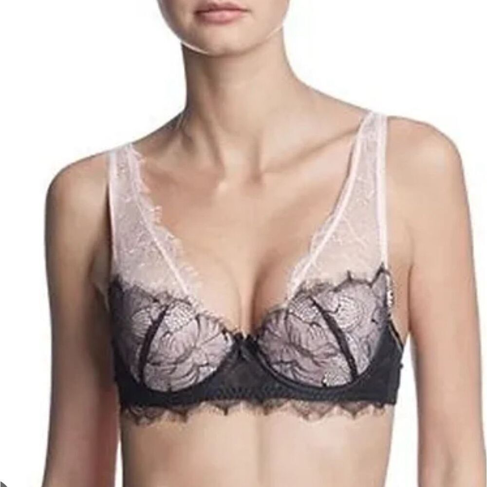 NWT Rare and Collectible Mimi Holiday blossom noir lace shoulder bra, $98 E21